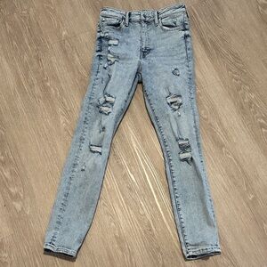 H&M Light Blue Distressed Skinny Jeans